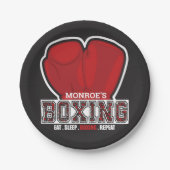 Personalisierter NAME Boxer Boxing Glove Prize Fig Pappteller (Vorderseite)