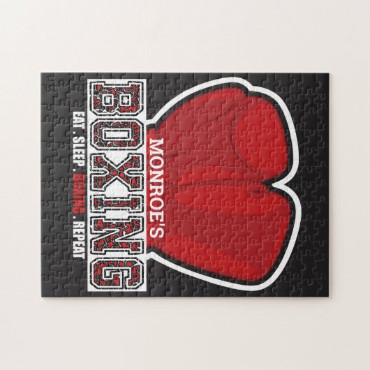 Personalisierter NAME Boxer Boxing Glove Prize Fig Puzzle (Horizontal)