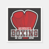 Personalisierter NAME Boxer Boxing Glove Prize Fig Serviette (Vorderseite)