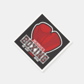 Personalisierter NAME Boxer Boxing Glove Prize Fig Serviette (Ecke)