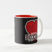 Personalisierter NAME Boxer Boxing Glove Prize Fig Zweifarbige Tasse (VorderseiteRechts)