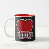 Personalisierter NAME Boxer Boxing Glove Prize Fig Zweifarbige Tasse (Links)