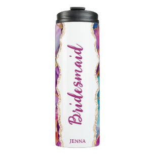 Personalisierter Name Brautjungfer Thermosbecher