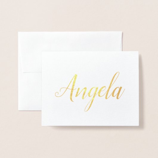 Personalisierter Name | Bridesmaid | Angela Folienkarte (Vorderseite mit Umschlag)