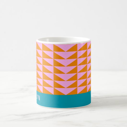 Personalisierter Name Bright farbenfroh geometrisc Kaffeetasse (Mittel)
