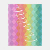 Personalisierter Name Bright farbenfrohe Regenboge Fleecedecke (Vorderseite)