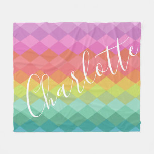 Personalisierter Name Bright farbenfrohe Regenboge Fleecedecke