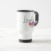Personalisierter Name Bright Fiesta Floral Reisebecher (VorderseiteRechts)