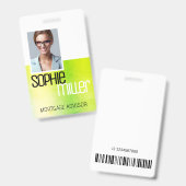 Personalisierter Name Bright Green Watercolor Stil Ausweis (Vorder- & Rückseite)