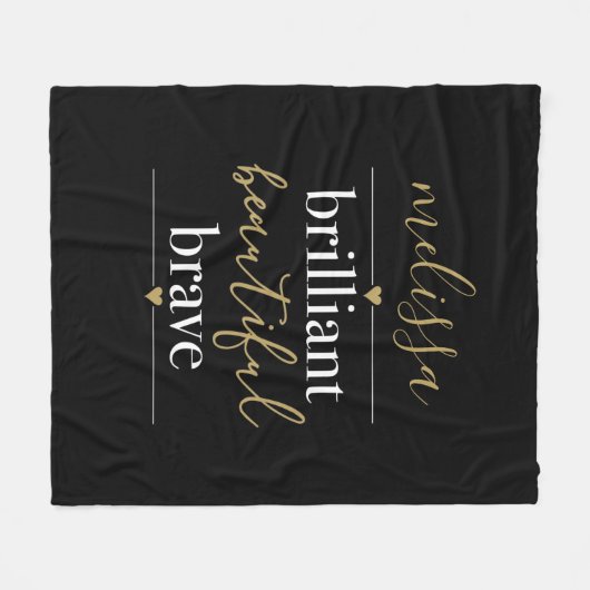Personalisierter Name Brilliant Beautiful Brave Fleecedecke (Vorderseite (Horizontal))