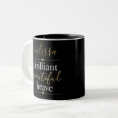 Personalisierter Name Brilliant Beautiful Brave Zweifarbige Tasse (Vorderseite Links)