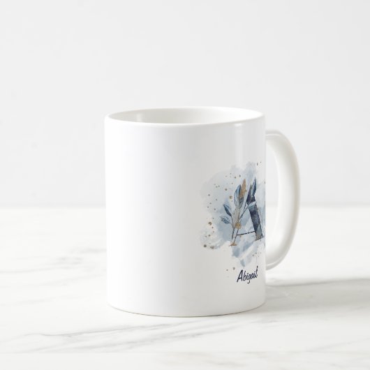 Personalisierter Name Buchstabe Anfangsbuchstabe A Kaffeetasse (VorderseiteRechts)