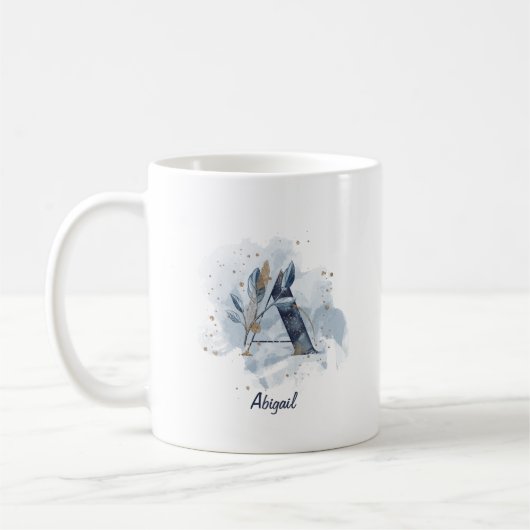 Personalisierter Name Buchstabe Anfangsbuchstabe A Kaffeetasse (Links)