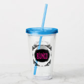 Personalisierter Name Bunco Player Elegant Acryltrinkbecher (Rückseite)