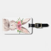 Personalisierter Name Bunny Rabbit Girl pink Gepäckanhänger (Vorderseite horizontal)