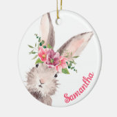 Personalisierter Name Bunny Rabbit Girl pink Keramik Ornament (Links)