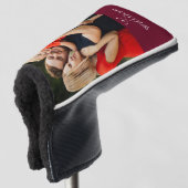 Personalisierter Name Burgundy Red Foto Golf Headcover (3/4 Vorderseite)
