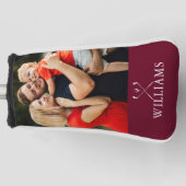 Personalisierter Name Burgundy Red Foto Golf Headcover (Vorderseite)