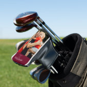 Personalisierter Name Burgundy Red Foto Golf Headcover (In Situ)