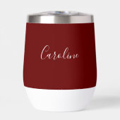 Personalisierter Name Burgundy Script Monogram (Vorderseite)