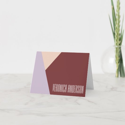 Personalisierter Name Burgundy und Lilac Geometric (Vorderseite)