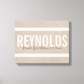 Personalisierter Name Burlap Leinwand (Vorderseite)