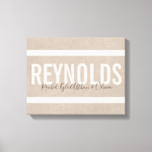 Personalisierter Name Burlap Leinwand