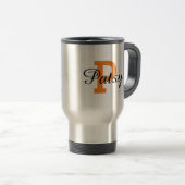 Personalisierter Name Butterfly Print Travel Mug Reisebecher (VorderseiteRechts)