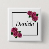 personalisierter Name BUTTON Anstecker Button (Vorderseite)