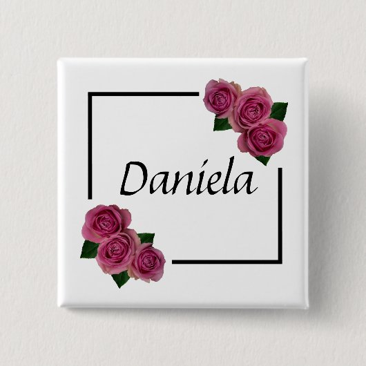 personalisierter Name BUTTON Anstecker Button (Vorderseite)