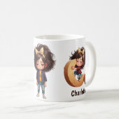 Personalisierter Name & C Schlafender Morgen Karie Kaffeetasse (VorderseiteRechts)