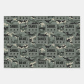 Personalisierter Name Camouflage Geschenkpapier Set (Vorderseite)