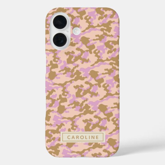 Personalisierter Name Camouflage Rosa Braun Camouf Case-Mate iPhone Hülle (Rückseite)