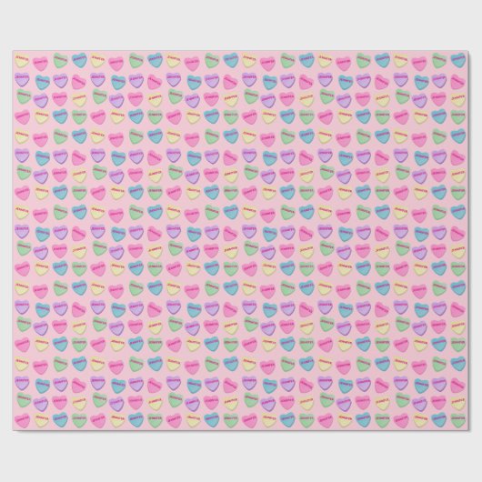 Personalisierter Name Candy Conversation Heart - R Geschenkpapier (Flach)