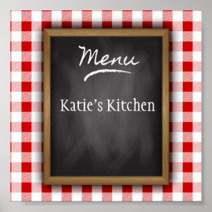 Personalisierter Name Chalkboard Kitchenette Art P Poster