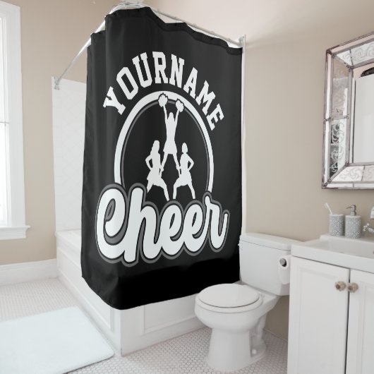 Personalisierter NAME Cheer Team Varsity Cheerlead Duschvorhang (Beispiel)