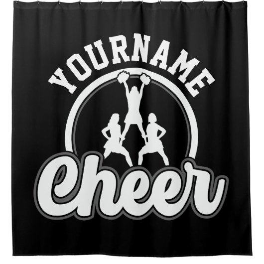 Personalisierter NAME Cheer Team Varsity Cheerlead Duschvorhang (Vorderseite)