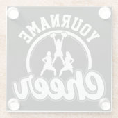 Personalisierter NAME Cheer Team Varsity Cheerlead Glasuntersetzer (Rückseite)