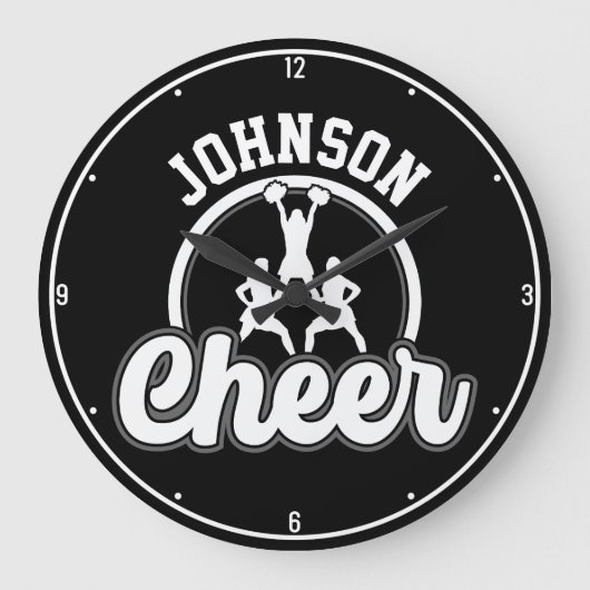 Personalisierter NAME Cheer Team Varsity Cheerlead Große Wanduhr (Vorderseite)