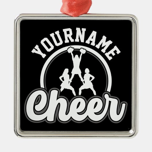 Personalisierter NAME Cheer Team Varsity Cheerlead Ornament Aus Metall (Vorne)