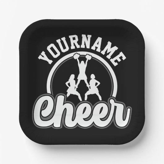 Personalisierter NAME Cheer Team Varsity Cheerlead Pappteller (Vorderseite)