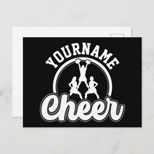 Personalisierter NAME Cheer Team Varsity Cheerlead Postkarte (Vorne/Hinten)