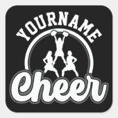 Personalisierter NAME Cheer Team Varsity Cheerlead Quadratischer Aufkleber (Vorderseite)