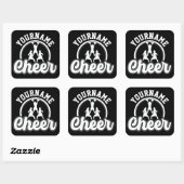 Personalisierter NAME Cheer Team Varsity Cheerlead Quadratischer Aufkleber (Blatt)