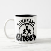 Personalisierter NAME Cheer Team Varsity Cheerlead Zweifarbige Tasse (Links)