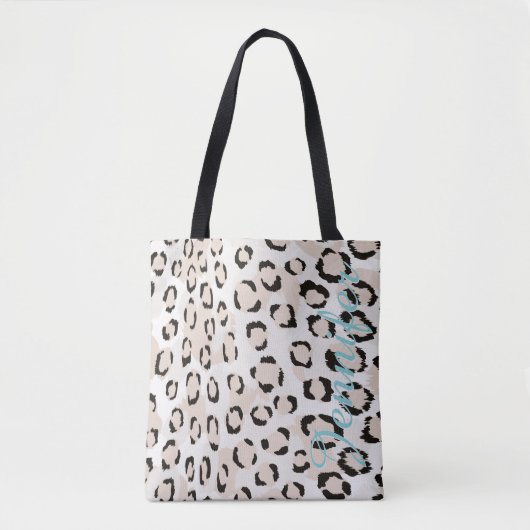 Personalisierter Name Cheetah Print Animal Muster Tasche (Vorderseite)