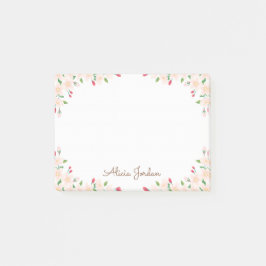 Personalisierter Name Cherry Blossom 4x3 Post it N Post-it Klebezettel