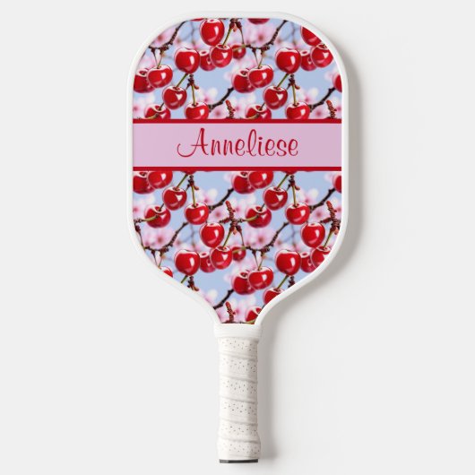 Personalisierter Name Cherry Blossom Pink Pickleball Schläger (Vorderseite)