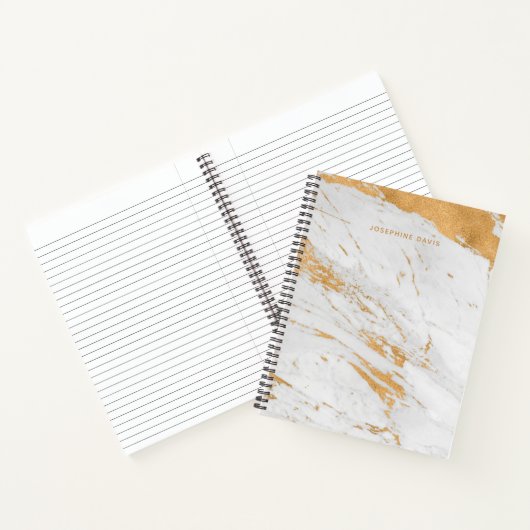 Personalisierter Name Chic Marble Journaling Gift Notizblock (Innenseite)