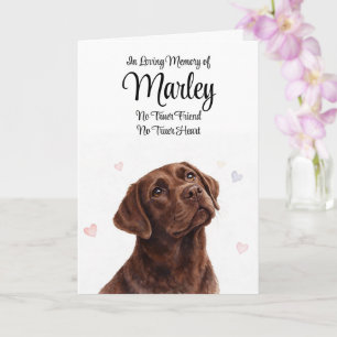 Personalisierter Name Chocolate Labrador Hundetrau Karte